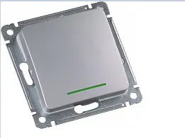 MASTER серебро Выключатель 1-кл. с подсветкой ВС10-412-06 ВС10-412-06