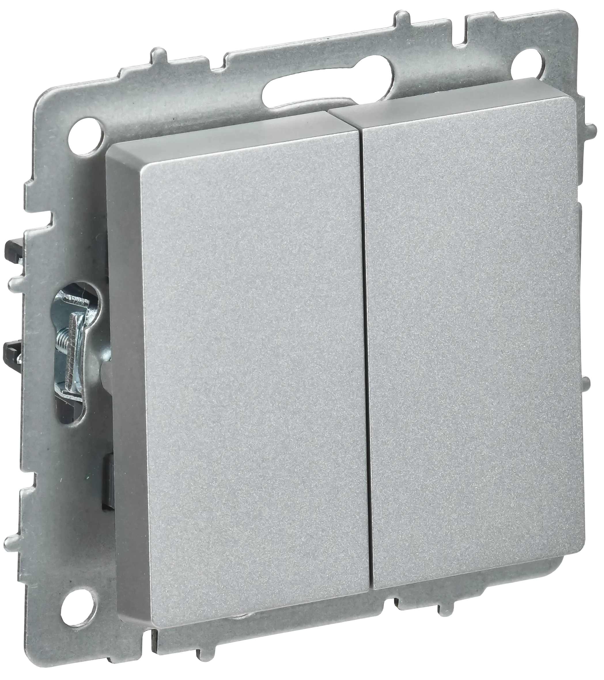 BRITE Выключатель 2-клавишный перекрестный 10А ВС10-2-3-БрА алюминий IEK