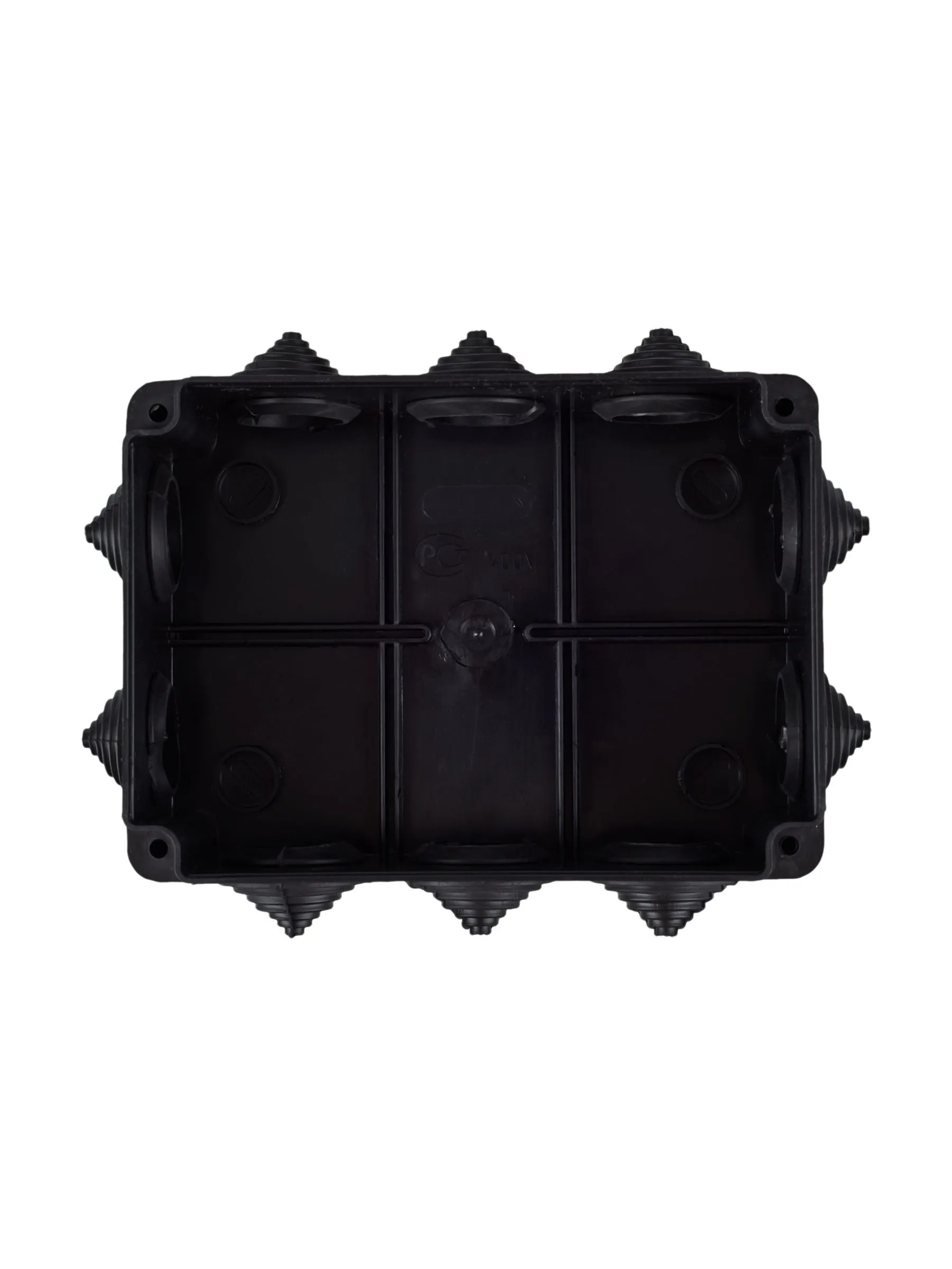 Коробка распаячная КМ41241 для открытой проводки безгалогенная (HF) 150х110х70мм IP44 10 гермовводов черная (RAL 9005) IEK - Фото 2