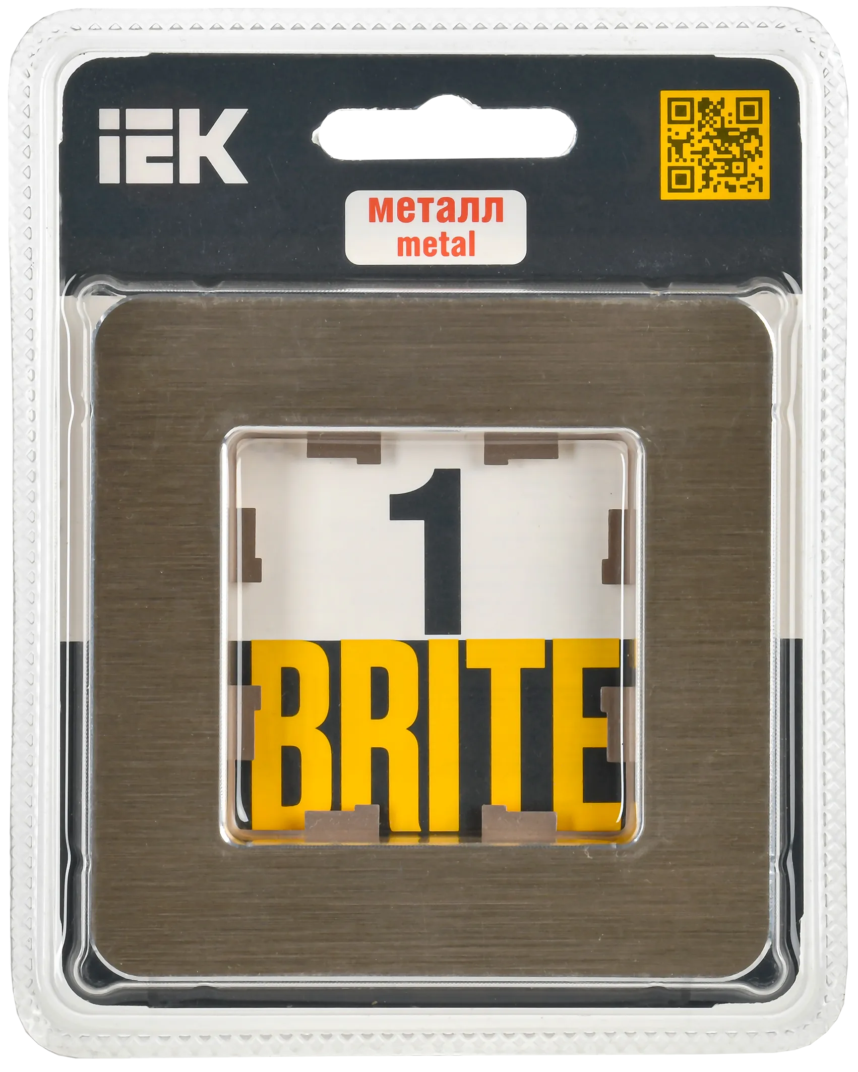 BRITE Рамка 1-местная РУ-1-1-Бр металл шампань RE AL IEK - Фото 2