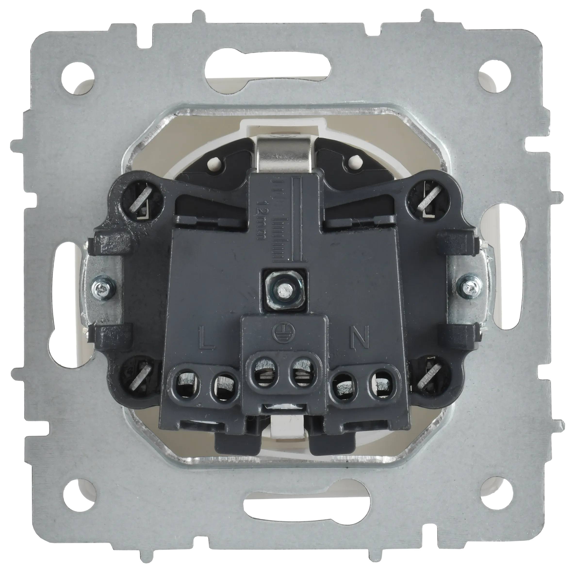 BRITE Розетка 1-местная с заземлением с защитными шторками и крышкой 16А IP20 РСбш10-3-БрАБ арктический белый IEK - Фото 3