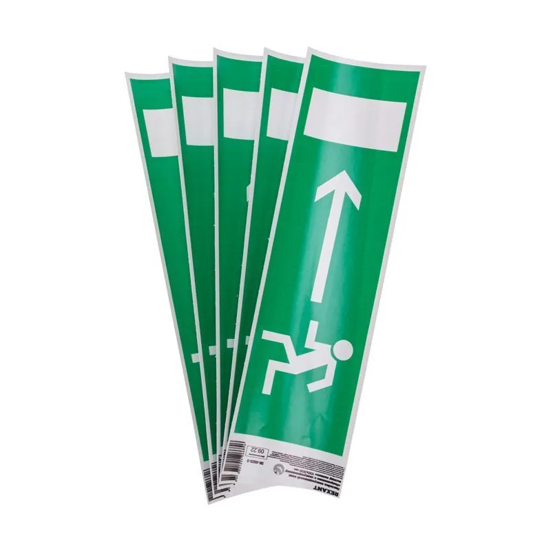 Наклейка эвакуационный знак "Направление к эвакуационному выходу налево" с хедером; 100х300 мм REXANT 56-0025-3