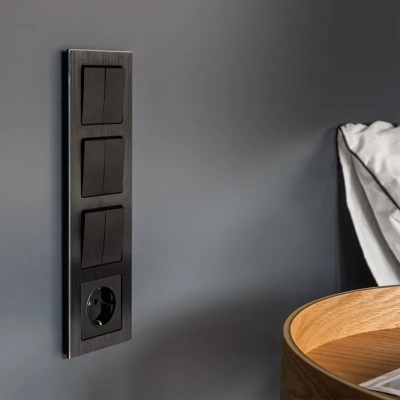 Перекрестный выключатель двухклавишный (чёрный) Werkel - Фото 6