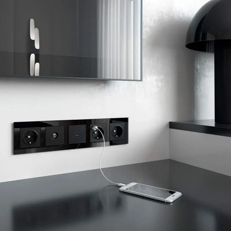 ТВ-розетка оконечная (черный матовый) Werkel - Фото 4