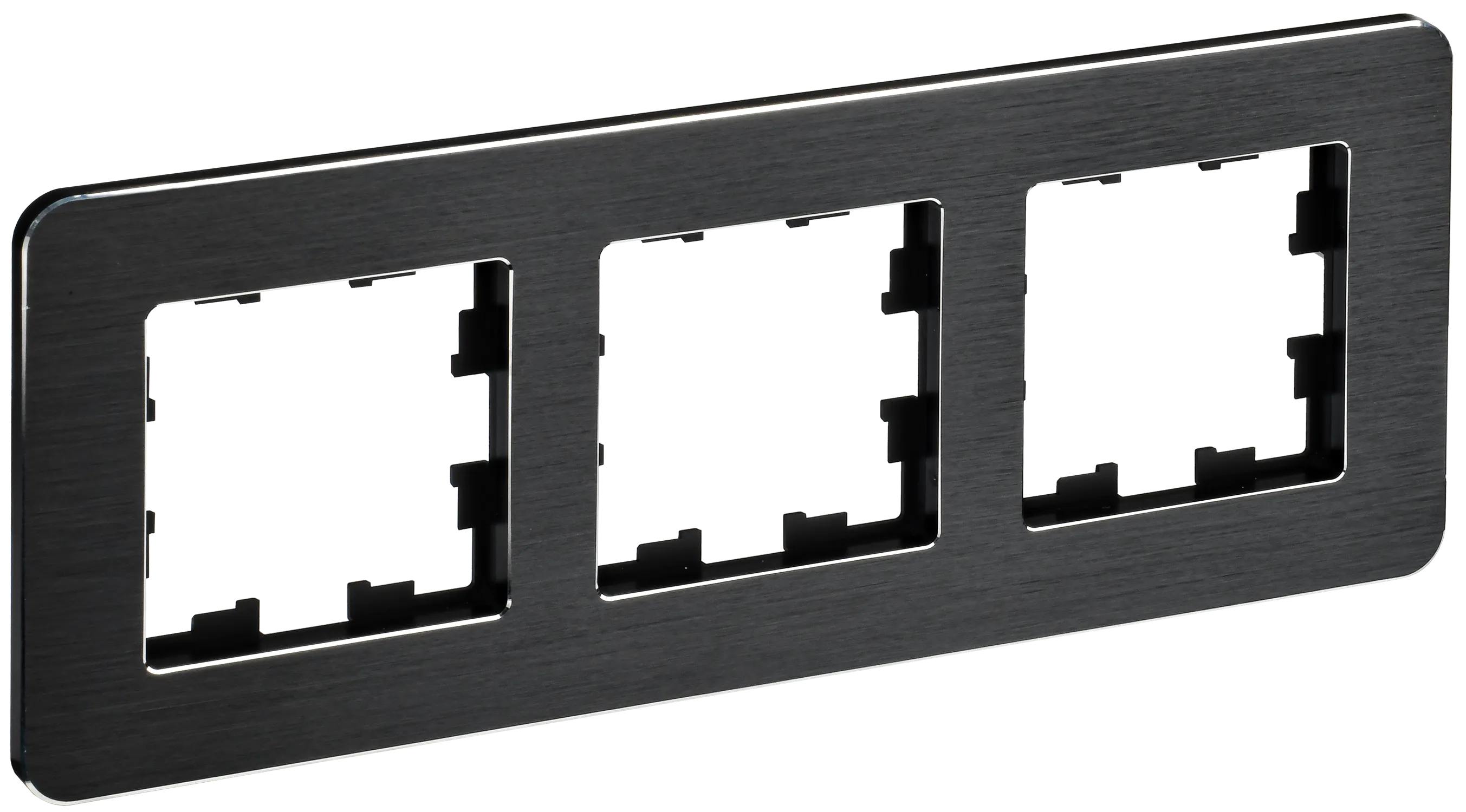 BRITE Рамка 3-местная РУ-3-1-Бр металл черный RE AL IEK