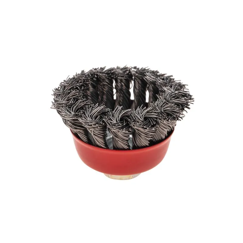 Щетка чашечная для УШМ, крученая стальная проволока, 65мм, М14 KRANZ - Фото 5