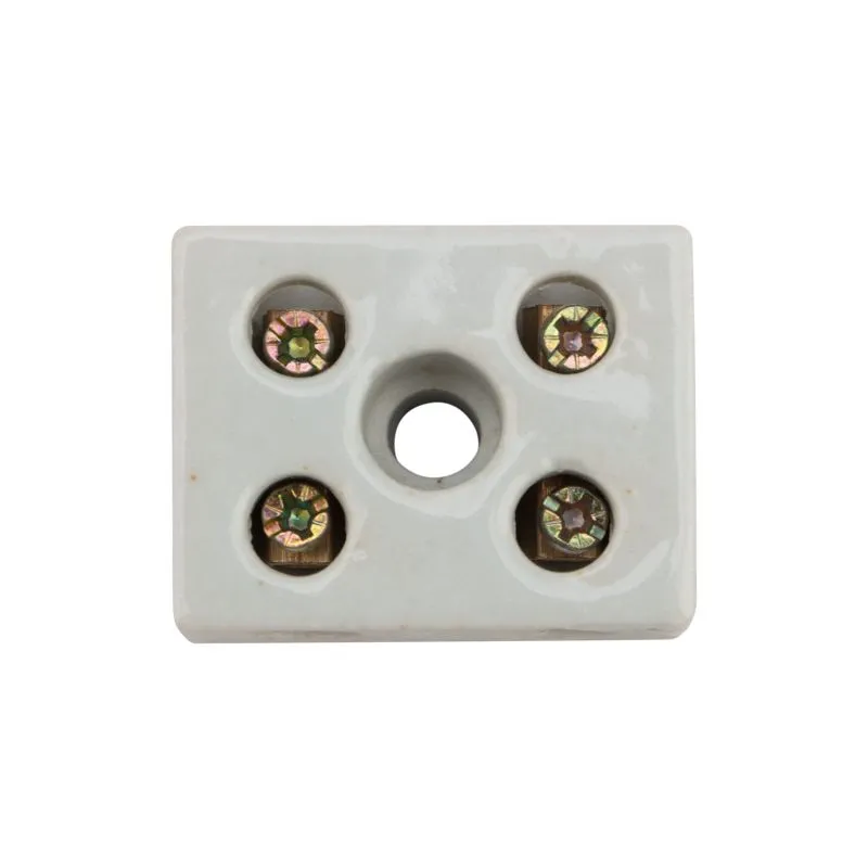 Клемма керамическая винтовая КВ 12 мм² 2 пары контактов с крепежным отверстием (50 шт./уп.) REXANT - Фото 3