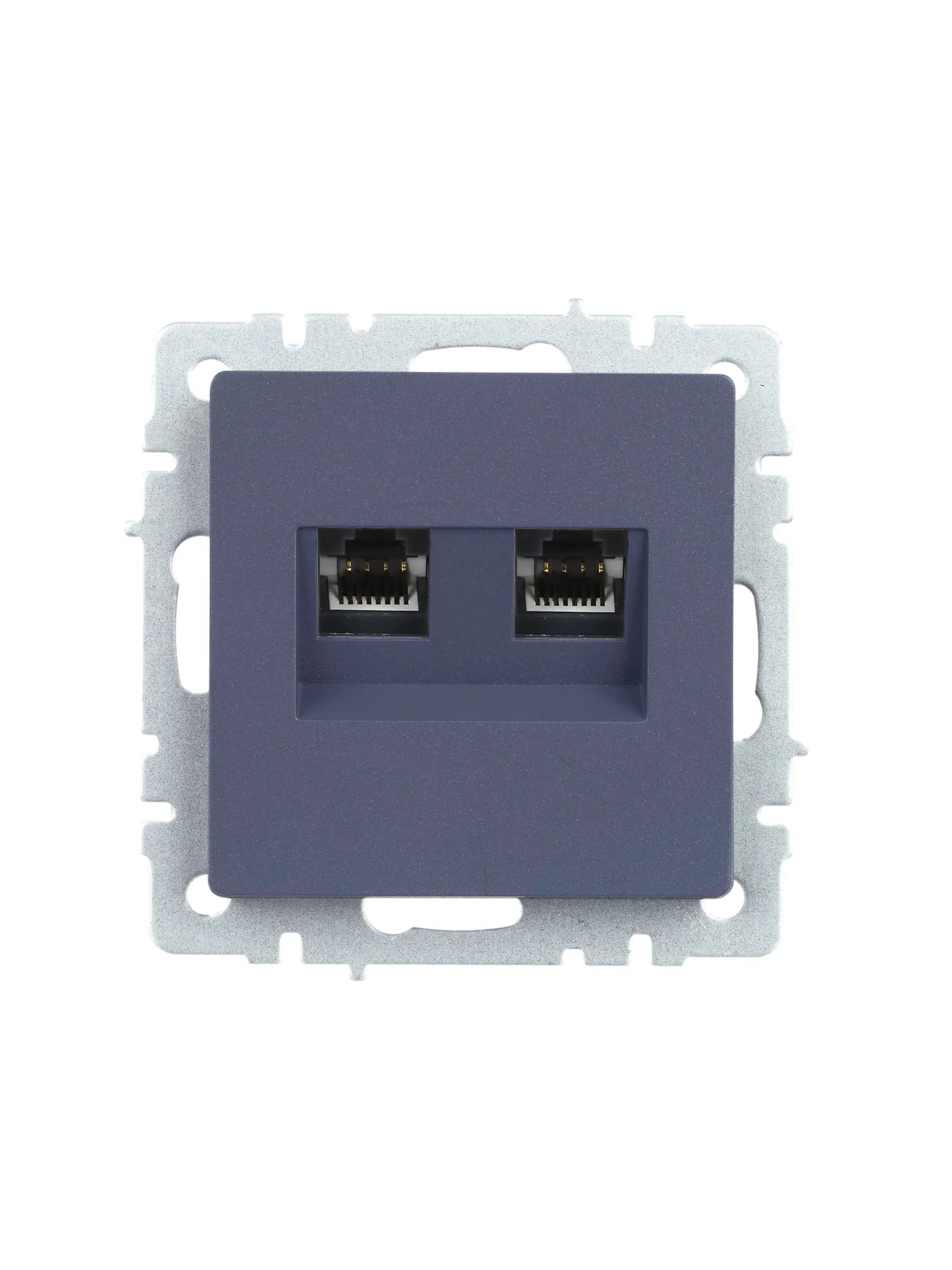 BRITE Розетка двойная RJ11+RJ45 кат.5E РК/Т12-БрМ маренго IEK - Фото 3