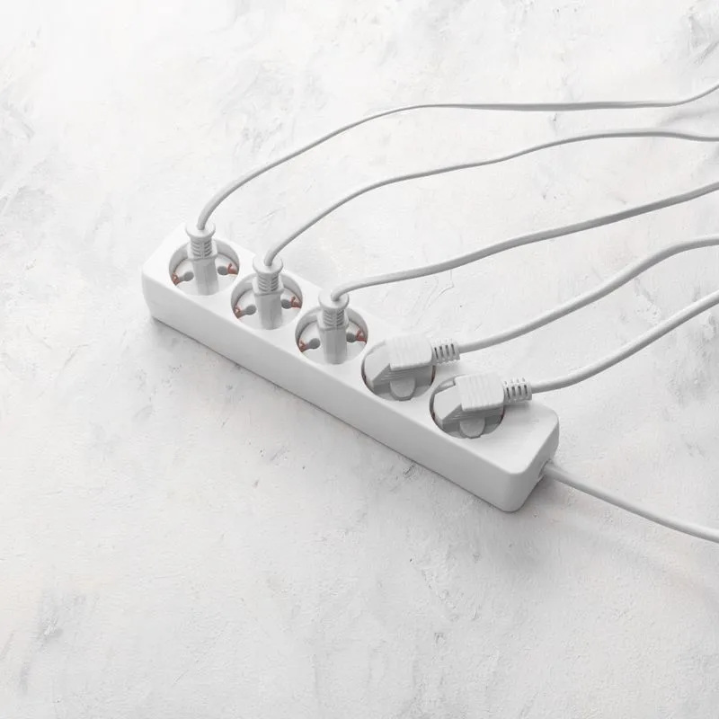 Удлинитель 5 гнезд, 3м, 3х0,75мм², с/з, белый PROconnect - Фото 4