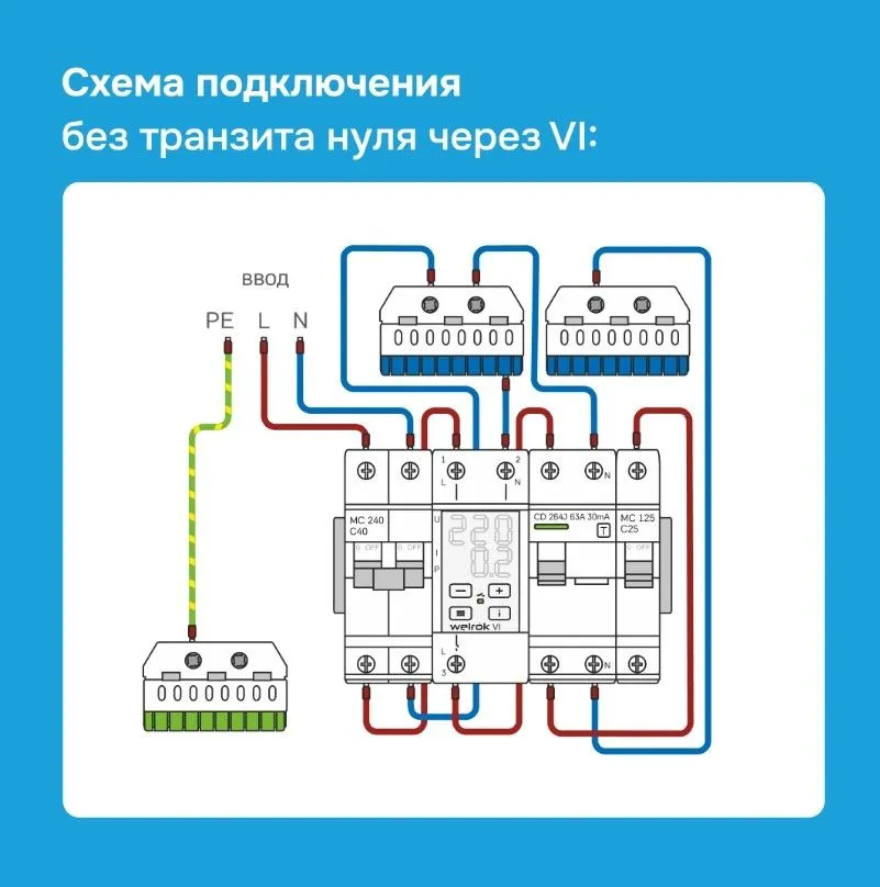 Реле напряжения с контролем тока welrok VI-63 red - Фото 7