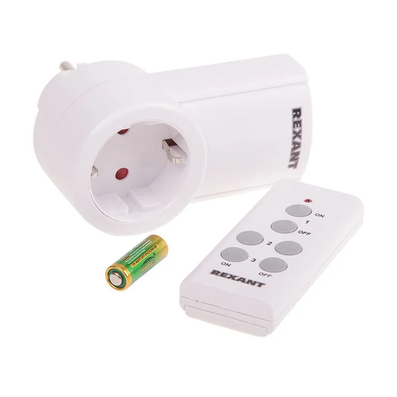 Радиоуправляемая  розетка c пультом RX-001 (один пульт, одна розетка) 10А/30м REXANT 10-6020