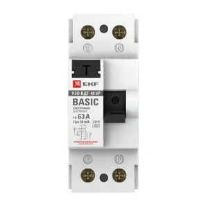 УЗО 2P 63А 30мА тип АС эл. Basic