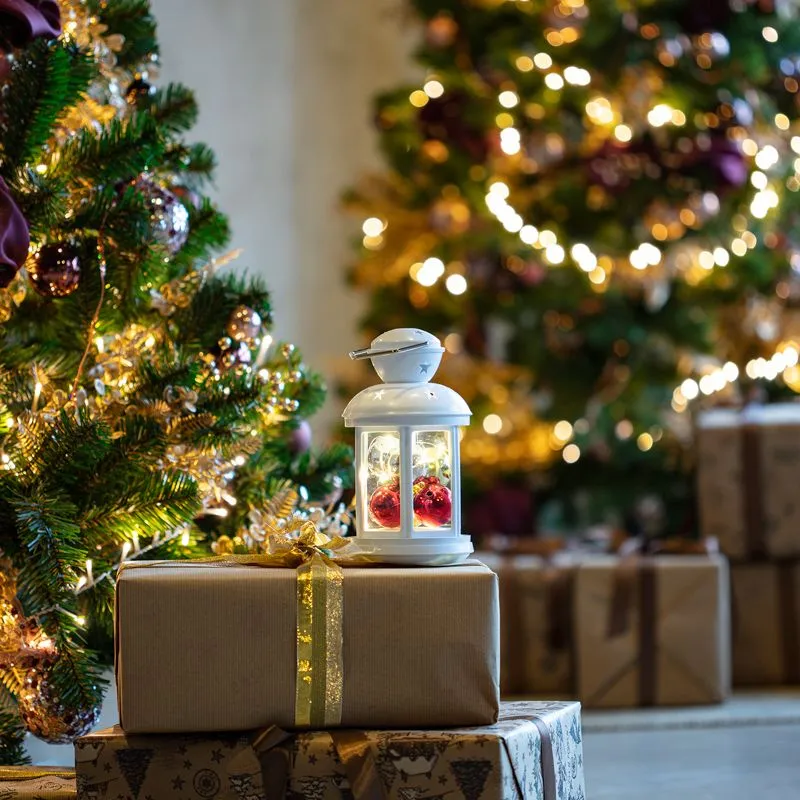 Декоративный фонарь с шариками 12х12х20,6 см, белый корпус, теплый белый цвет свечения NEON-NIGHT - Фото 2