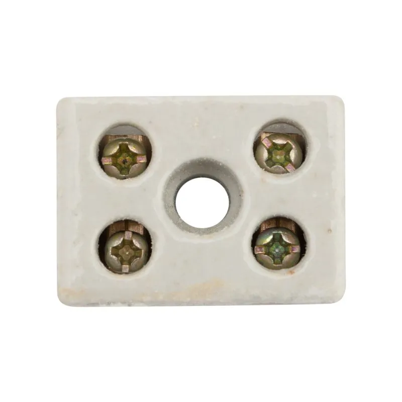 Клемма керамическая винтовая КВ 10 мм² 2 пары контактов с крепежным отверстием (100 шт./уп.) REXANT - Фото 3