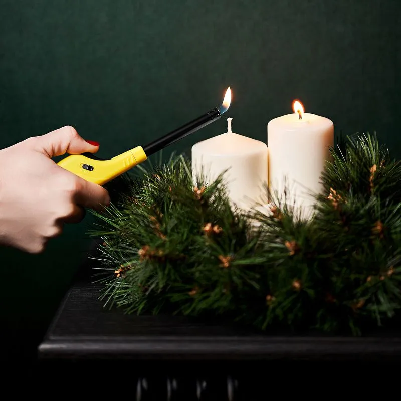 Бытовая газовая пьезозажигалка с классическим пламенем многоразовая (1 шт.) желтая СК-306 СОКОЛ - Фото 2