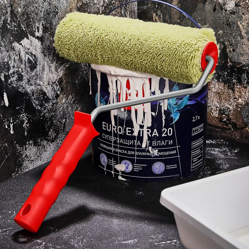 Валик полиакрил зеленый, ворс 18 мм. ширина ролика 240 мм, Ø 42 мм, бюгель 8 мм серия «Мастер» REXANT - Фото 3