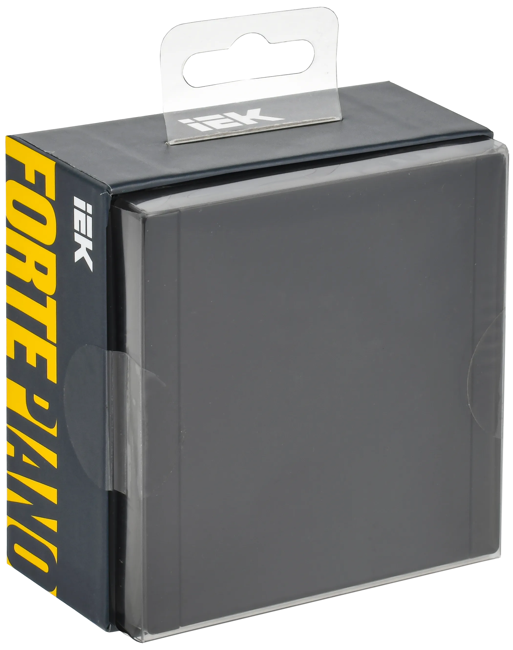 FORTE&PIANO Розетка 1-местная с заземлением с защитными шторками и крышкой безвинтовое крепление 16А IP44 FP119 черный IEK - Фото 2