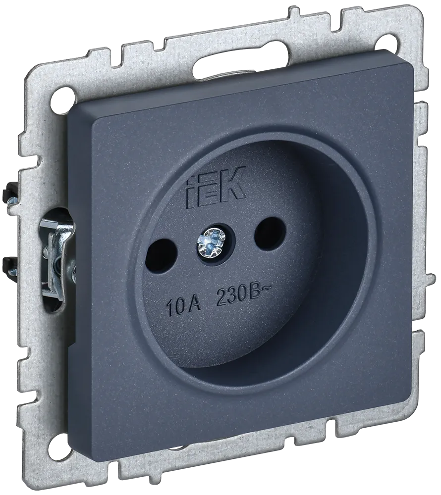 BRITE Розетка 1-местная без заземления без защитных шторок 10А РС10-1-0-БрМ маренго IEK BR-R10-10-K35