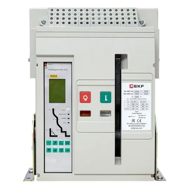 ВА-450 1600/800А 3P 65кА v2 стац., гориз., ETU(220В AC) LCD ModBus-RTU, мп/нр/вкл.к.(220В AC), ав/доп. 1CO/2NO+4CO