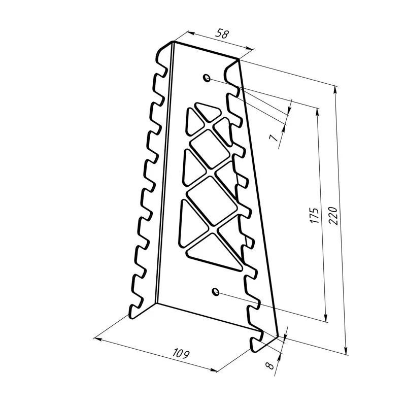 Держатель-органайзер для гаечных ключей, настенный, черный REXANT - Фото 4