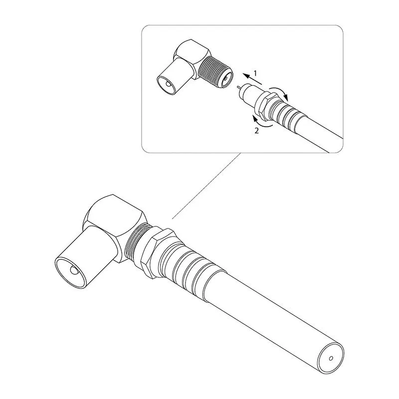 Переходник угловой гнездо F – штекер TV PROconnect - Фото 5