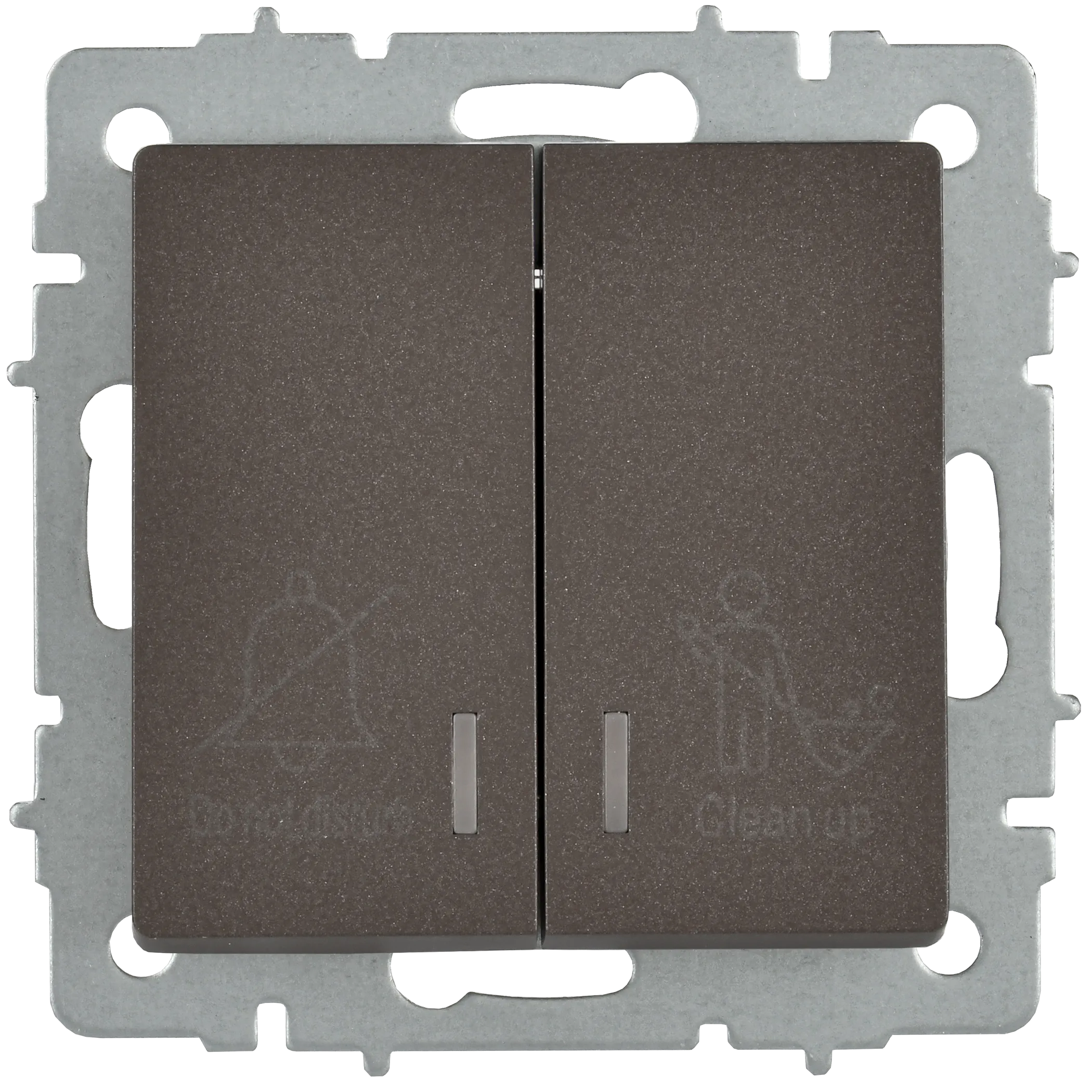 BRITE Выключатель 2-клавишный с индикацией для отелей 10А ВС10-2-9-БрТБ темная бронза IEK - Фото 7