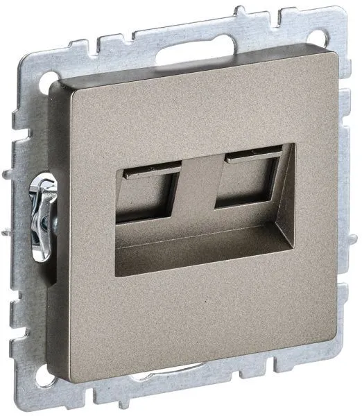 BRITE Розетка компьютерная двойная RJ45 кат.5E РК10-2-БрШ шампань IEK BR-K20-1-K37