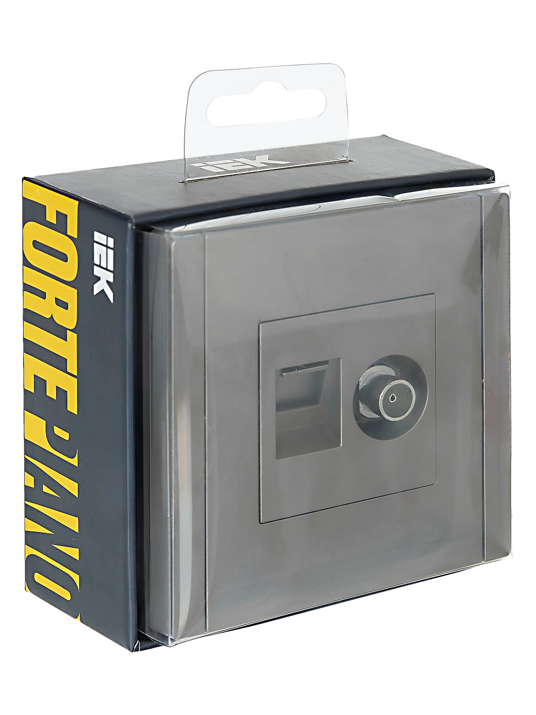 FORTE&PIANO Розетка двойная TV+RJ45 кат.5E FP536 сталь IEK - Фото 2