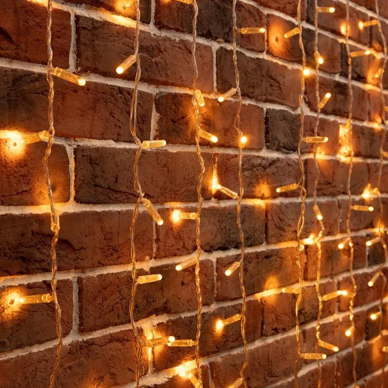 Гирлянда Светодиодный Дождь 2х3м, постоянное свечение, прозрачный провод, 230 В, диоды ЖЁЛТЫЕ 235-151