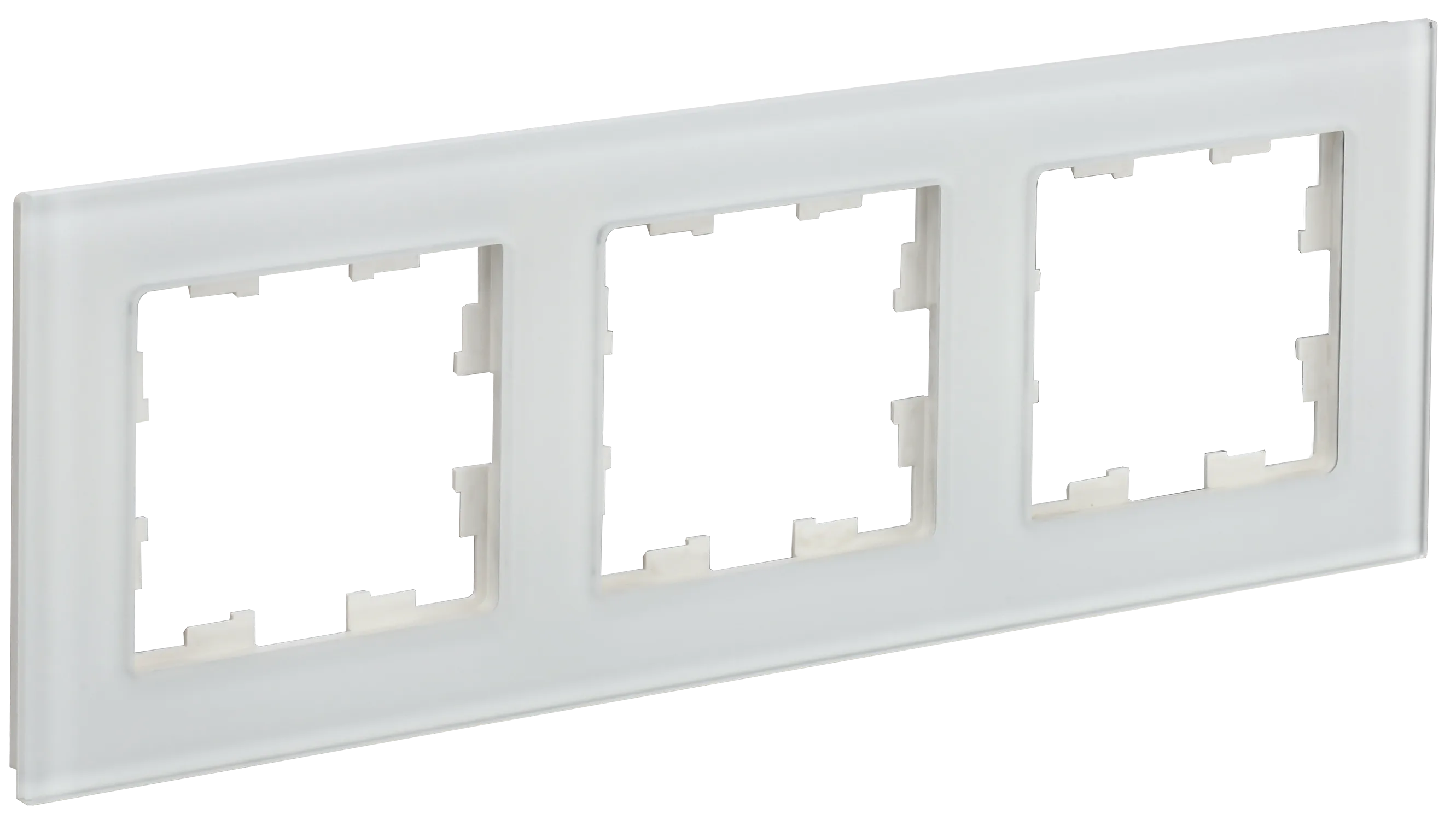BRITE Рамка 3-местная РУ-3-2-Бр стекло белый матовый IEK