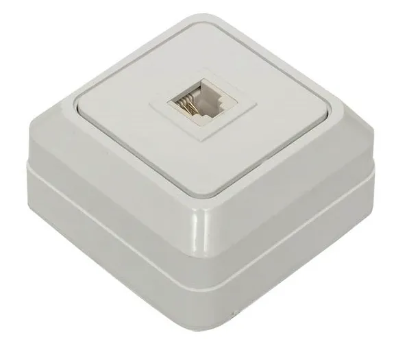 Рим Розетка Phone 1-местная белая EKF ENT01-034-10