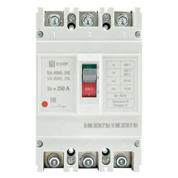 ВА-99МL 250/250А 3P 20кА EKF Basic - Фото 6