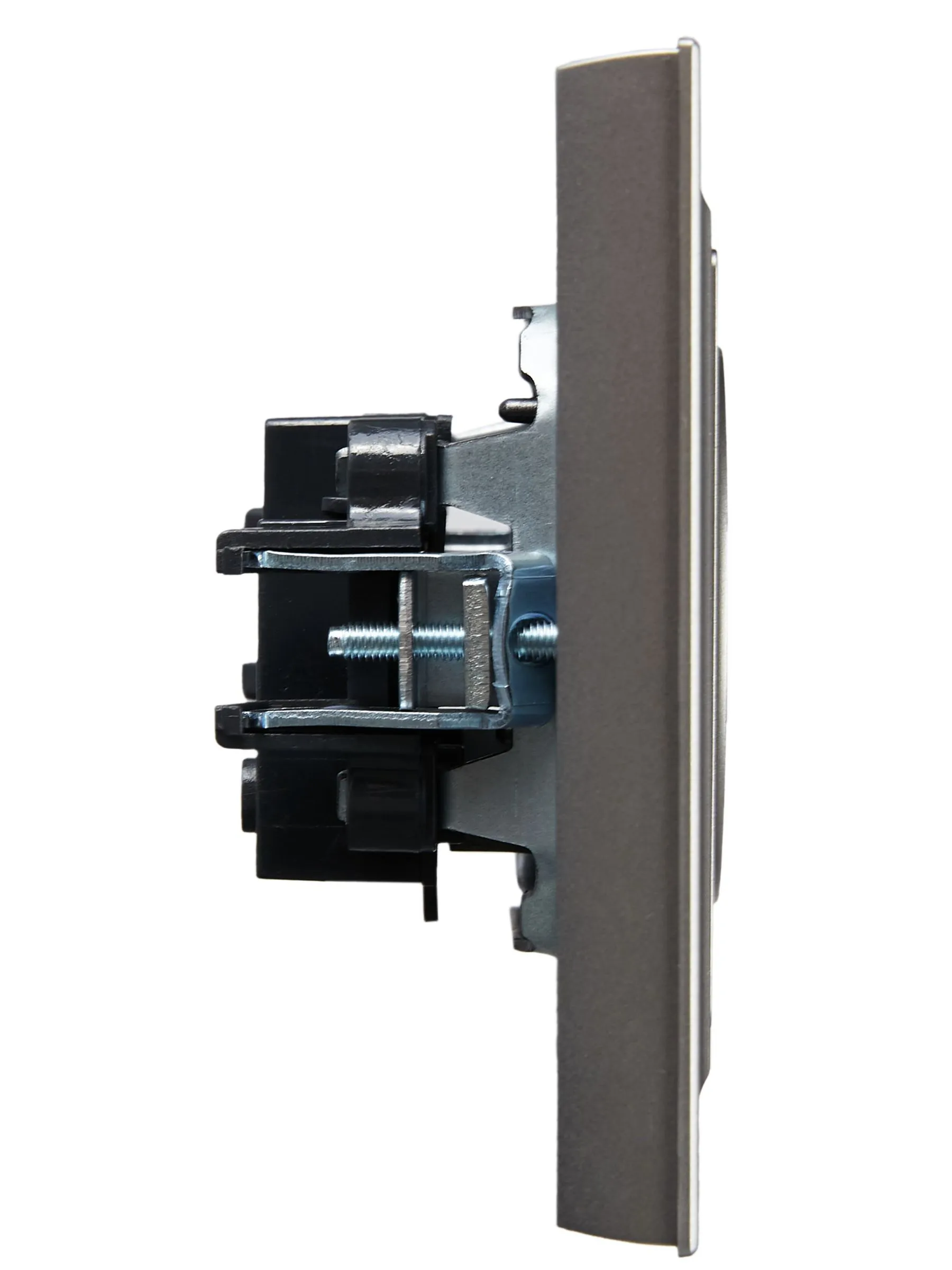 BRITE Розетка 1-местная без заземления без защитных шторок 10А в сб. РСР10-1-0-БрС сталь IEK - Фото 5