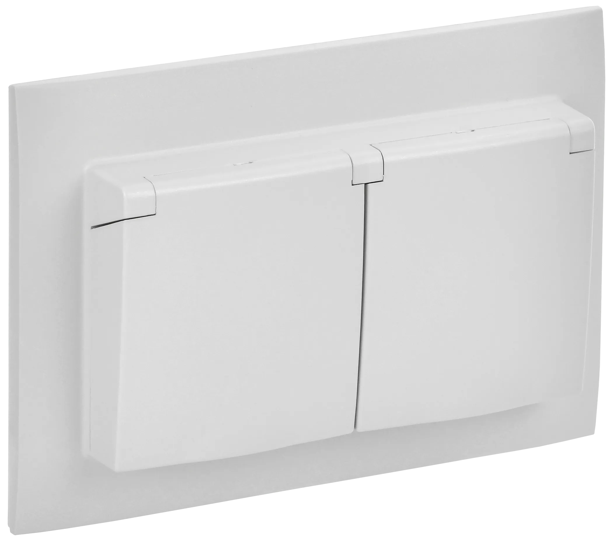 SKANDY Розетка 2-местная и крышкой 16А в сборе IP44 SK-R12W арктический белый IEK для электромонтажа