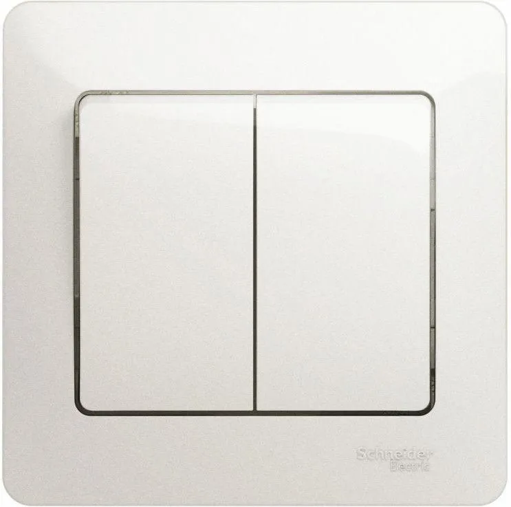 Выключатель 2-кл. СП Glossa 10А IP20 (сх. 5) 10AX в сборе перламутр. SE GSL000652