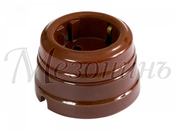 Розетка ретро фарфоровая , двухполюсная, с заземляющим контактом(в комплекте с подъемной рамкой D7