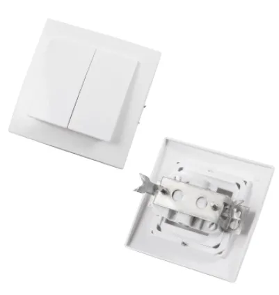 Выключатель 2-клавишный VS56-232-Б скрытой установки Белый 6А, IP20