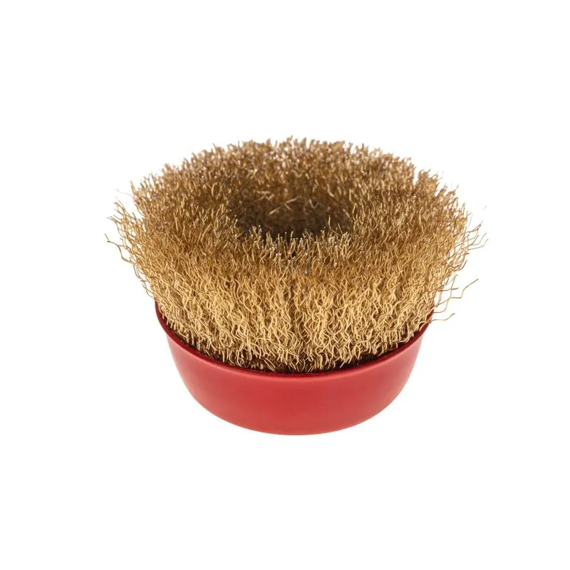 Щетка чашечная для УШМ, витая латунированная проволока, 75мм, М14 KRANZ - Фото 5