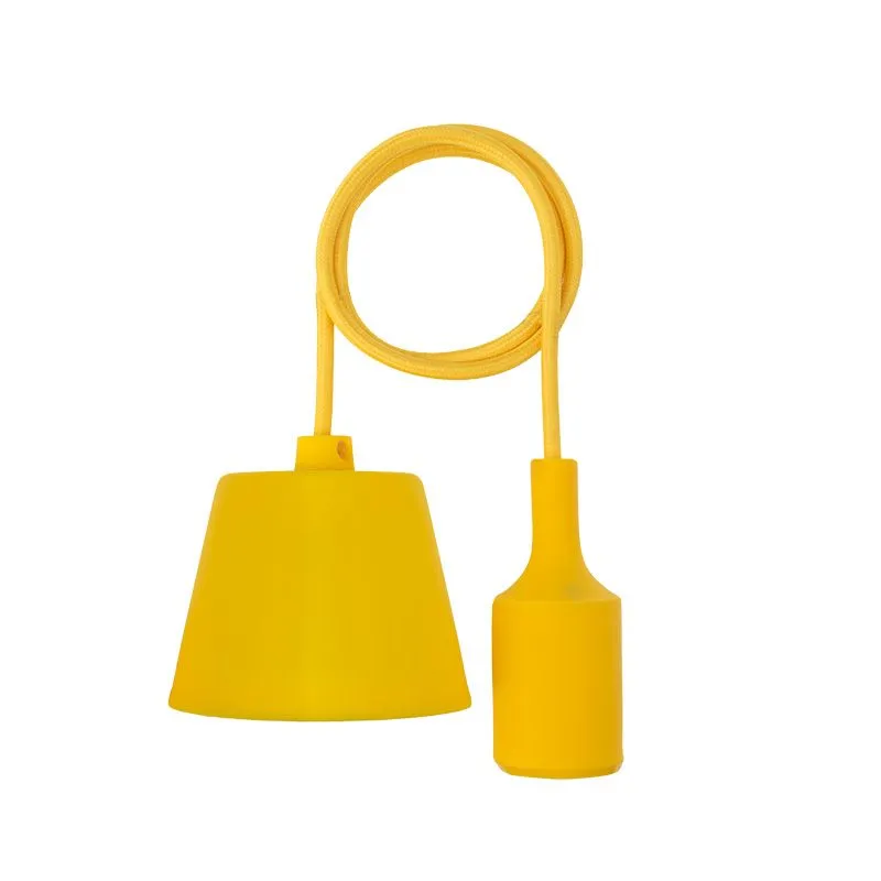 Патрон E27 силиконовый со шнуром 1м желтый REXANT - Фото 4
