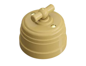 Выключатель ретро пластиковый поворотный на два положения,для включения из 2-х мест (1-клавишный пр GE30404-01