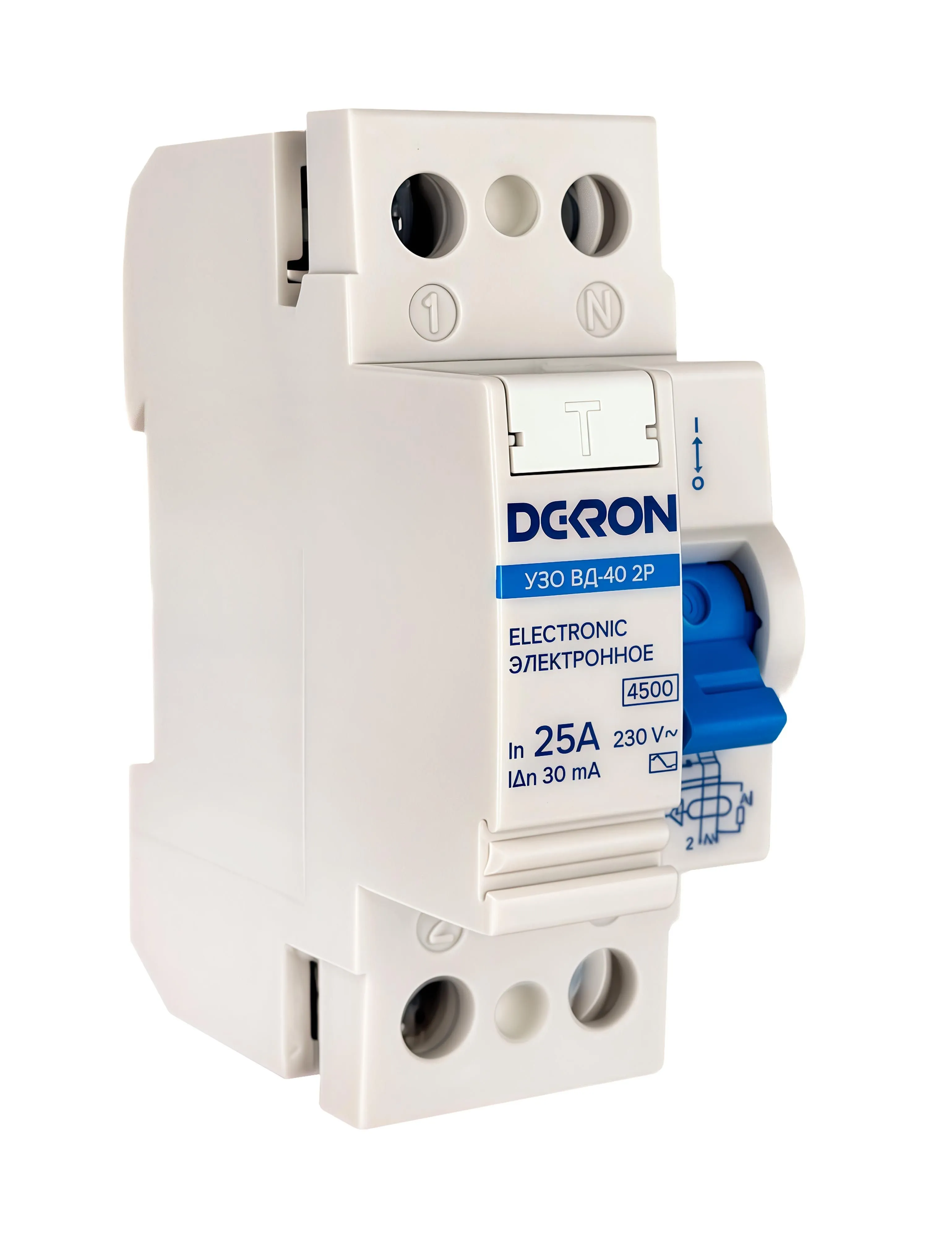Устройства защитного отключения УЗО ВД-40 2P 25А/30мА тип АС 4.5кА - Фото 3