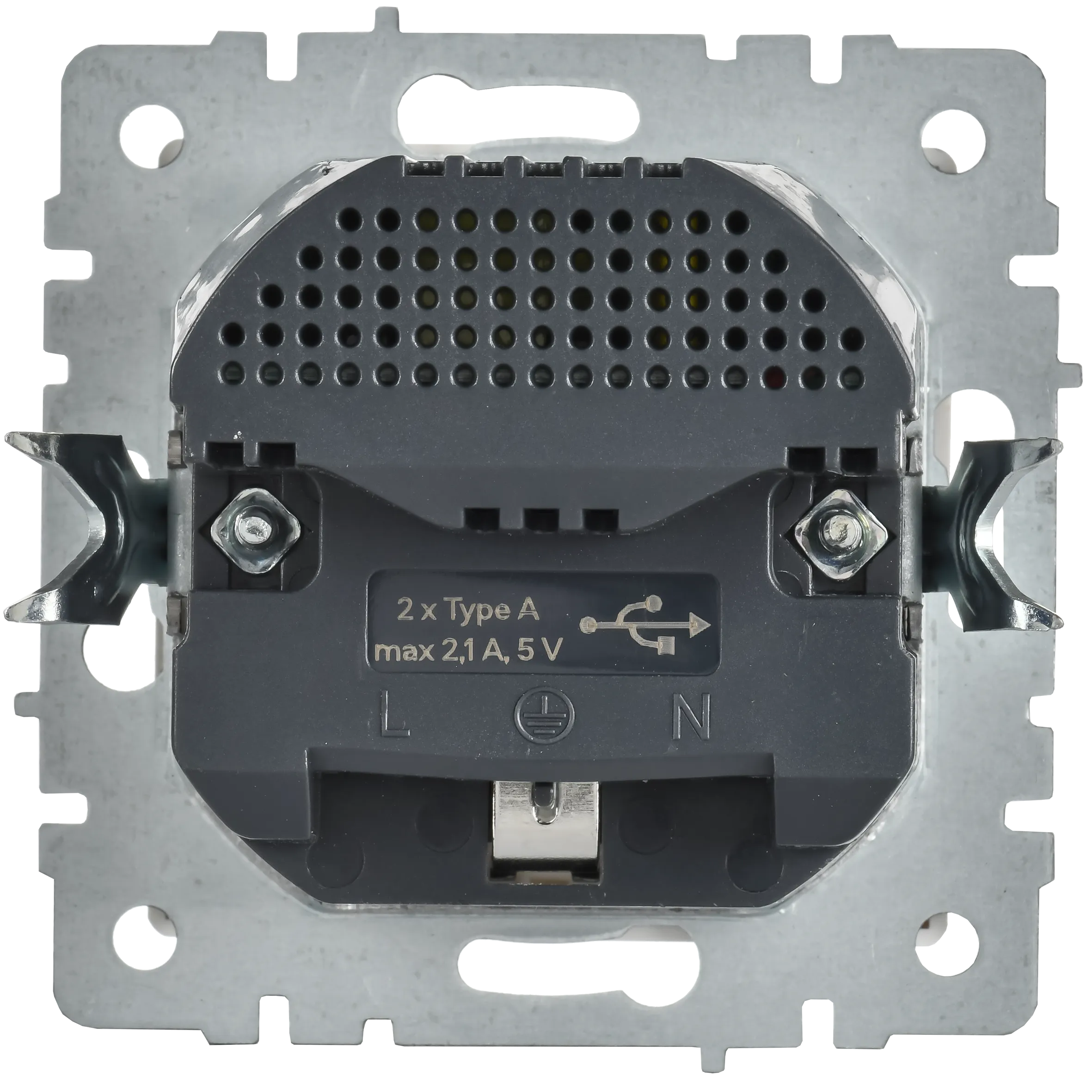 BRITE Розетка 1-местная с заземлением с защитными шторками 16А с USB A+A 5В 2,1А РЮш10-1-БрАБ арктический белый IEK - Фото 4