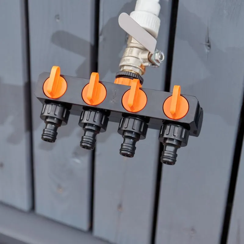 Разветвитель для шланга на 4 канала 1/2"-3/4" ЧЕТЫРЕ СЕЗОНА - Фото 2