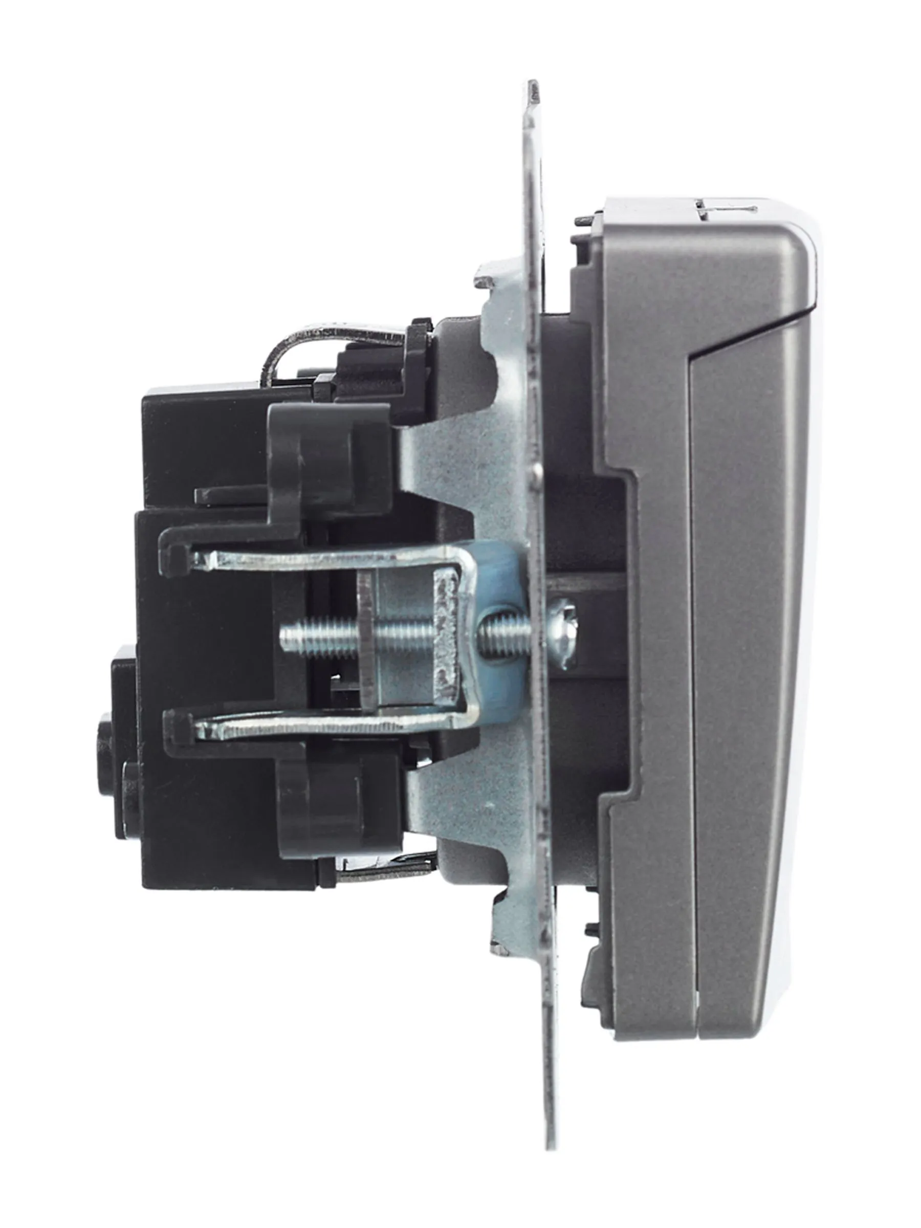 BRITE Розетка 1-местная с заземлением с защитными шторками и крышкой 16А IP20 РСбш10-3-БрС сталь IEK - Фото 8