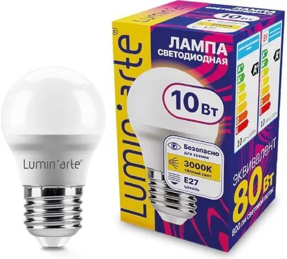 Светодиодная лампа Luminarte LSTD-G45-10W3KE27 10Вт 3000K E27 LSTD-G45-10W3KE27