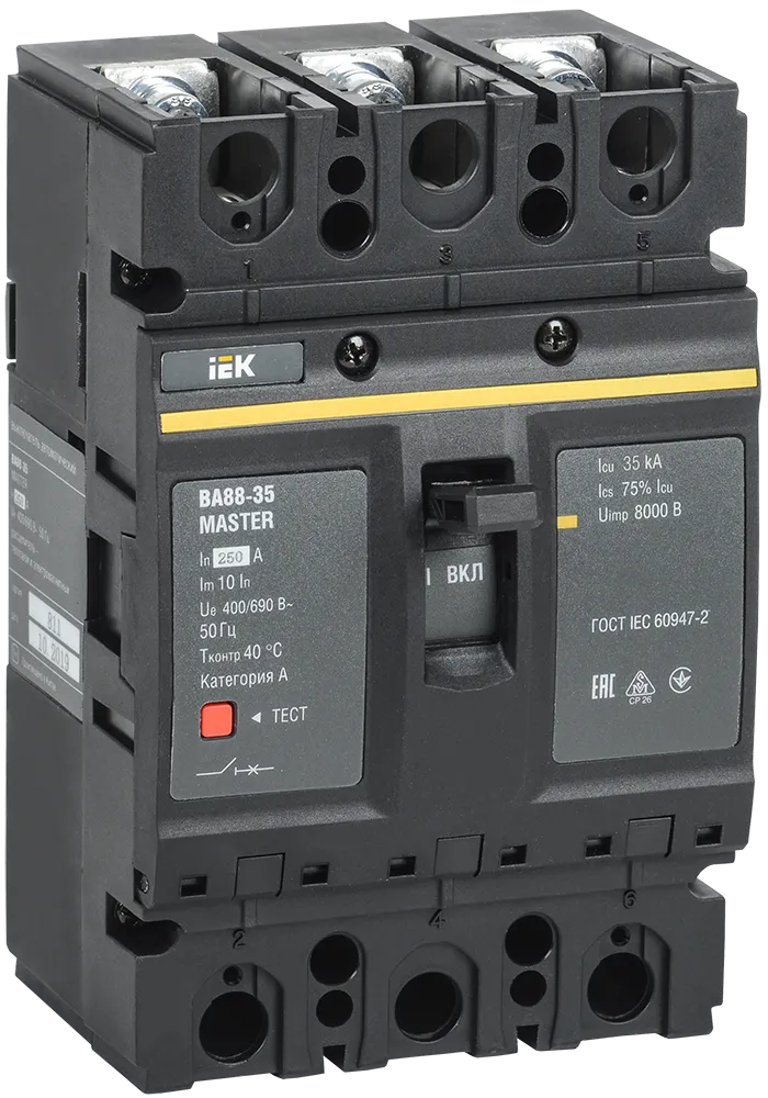 Выключатель автоматический ВА88-35 3Р 250А 35кА MASTER IEK