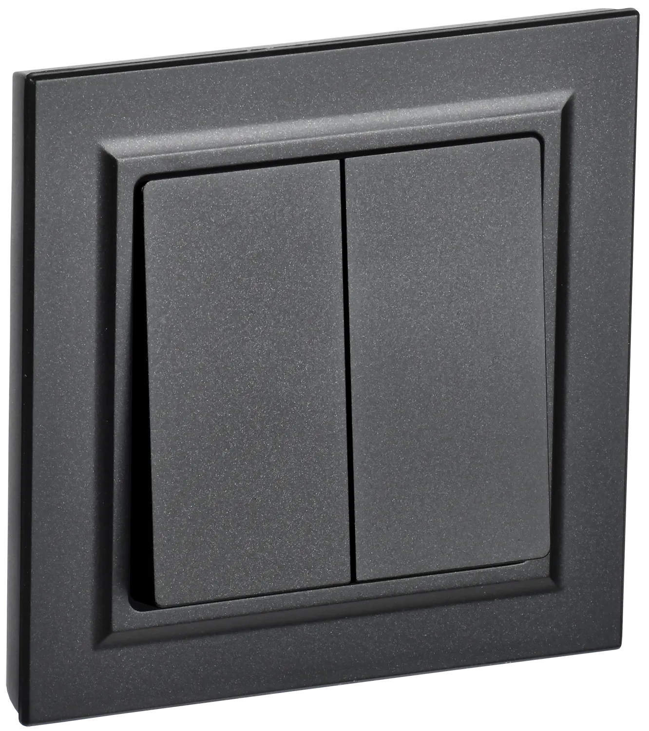 BRITE Выключатель 2-клавишный 10А в сборе ВСР10-2-0-БрЧ черный IEK BR-V20-0-10-K02-F