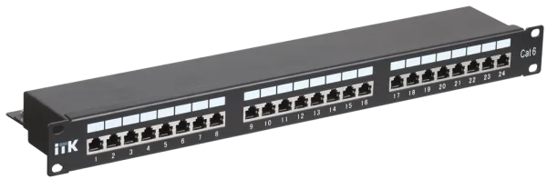ITK 1U патч-панель кат.6 STP 24 порта (Dual) с кабельным органайзером