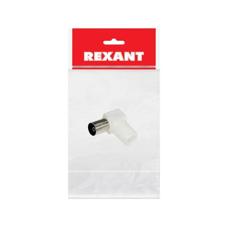 Разъем гнездо TV без пайки белый угловой, индивидуальная упаковка 1 шт. REXANT 05-2062-1