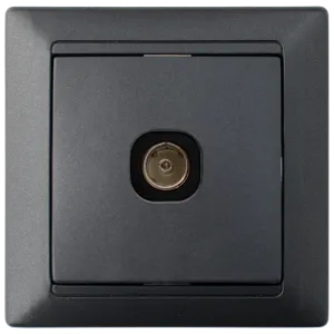 Розетка телевизионная скрытой установки ТР-042 графит 10396BY